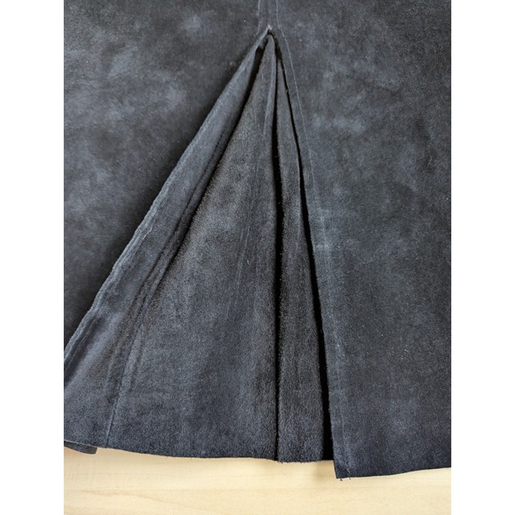 Context Vintage 90s Y2K Black Suede Skirt Sz 10 Pockets - Picture 4 of 11